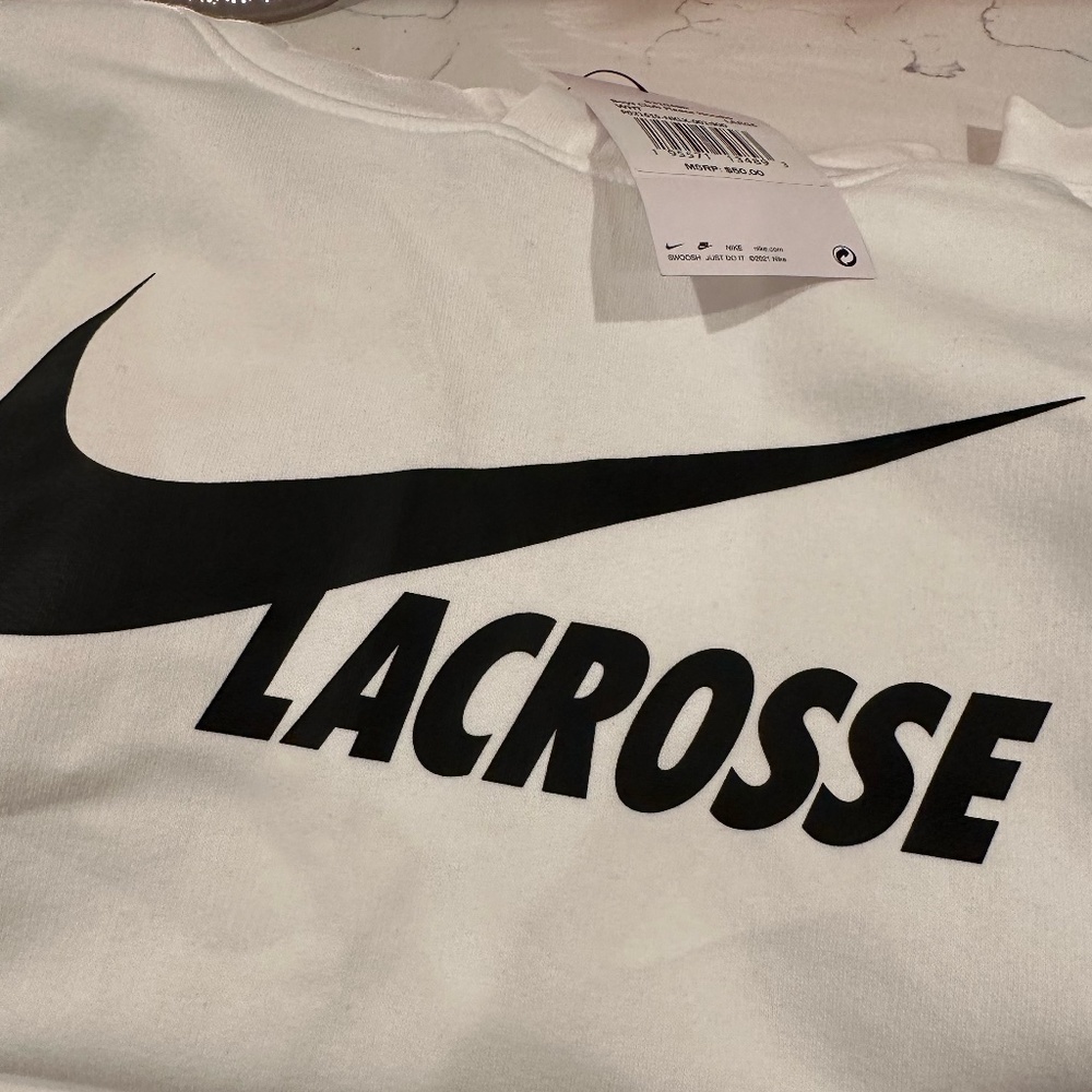 NWT Nike Lacrosse Big Kids' (Boys') Pullover Hoodie White Youth Large Brand New